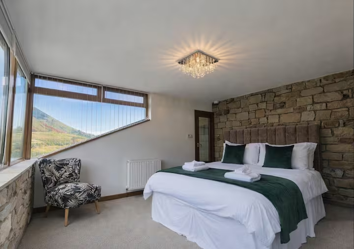 Bedroom with West Yorkshire countryside view